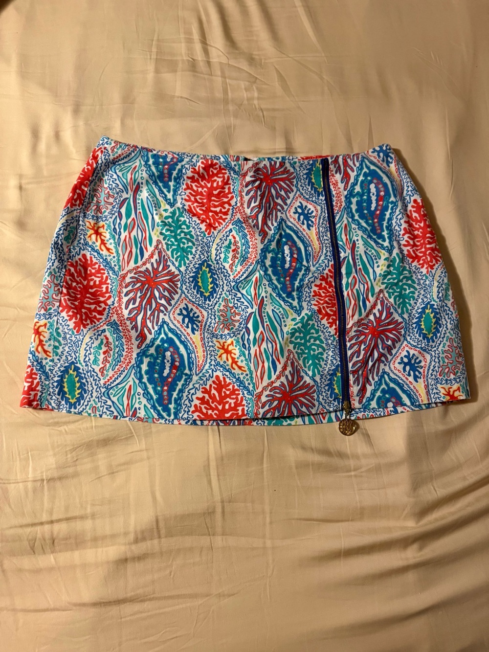 Lilly Pulitzer Colorful Coral Print Mini Skirt